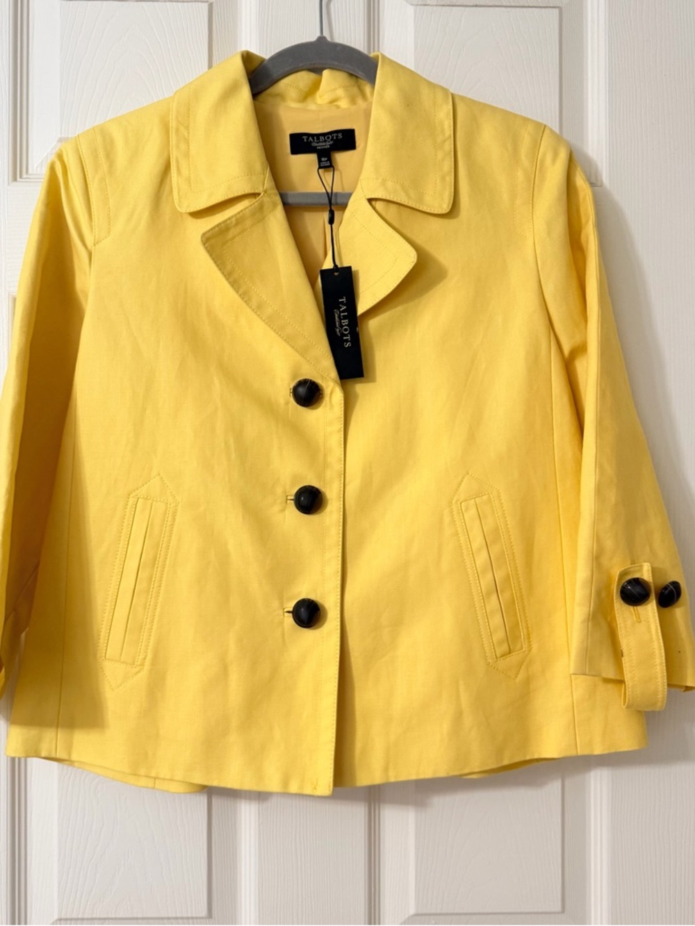 Talbots Sunny Yellow Cotton Button Jacket